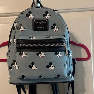 Loungefly Disney Mickey Mouse denim blue Backpack VGUC